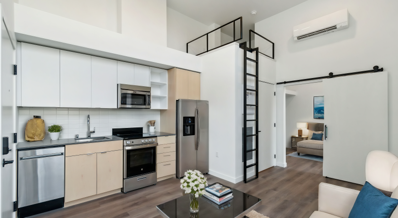 Homes with ample light, storage lofts and full kitchens